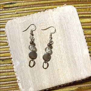 166.  Hand-Crafted Unique Repurposed Elegant Silver Dangle Earrings